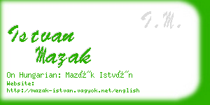 istvan mazak business card